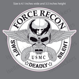 USMC Marine Corps Force Recon Skull Swift Deadly Decal Sticker