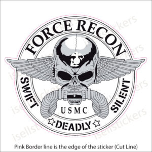 USMC Marine Corps Force Recon Skull Swift Deadly Decal Sticker
