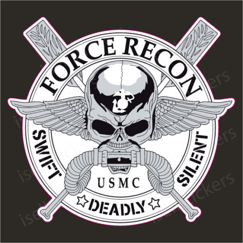 USMC Marine Corps Force Recon Skull Crossed Oars Paddles Decal Sticker