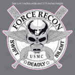 USMC Marine Corps Force Recon Skull Crossed Oars Paddles Decal Sticker