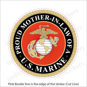 Proud Mother in Law of a US Marine Decal Sticker