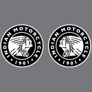 Indian Motorcycle Head White 1901 Vintage Bike Bumper Sticker Window Decal Pair