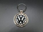 VW Volkswagen Cog Retro Keyring Keychain Silver Metal Ring Domed Decal Double-Sided Key Fob