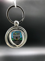 Wolfsburg VW Volkswagen Keyring Keychain Silver Metal Ring Domed Decal Double-Sided Key Fob