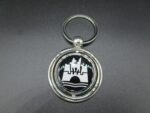 Wolfsburg VW Volkswagen Keyring Keychain Silver Metal Ring Domed Decal Double-Sided Key Fob