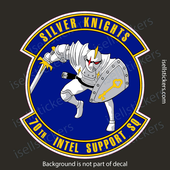 70th Intelligence Support Squadron Air Force Silver Knights Military Bumper Sticker Window Decal - Image 3