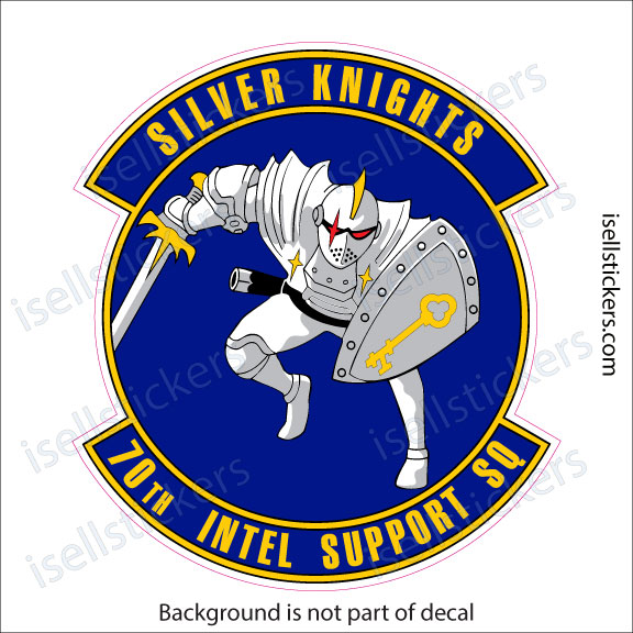 70th Intelligence Support Squadron Air Force Silver Knights Military Bumper Sticker Window Decal - Image 2