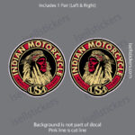 Indian Motorcycle Headdress Vintage Bike Bumper Sticker Window Decal Pair