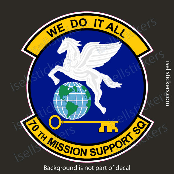 70th Mission Support Squadron Air Force Military Bumper Sticker Window Decal - Image 2