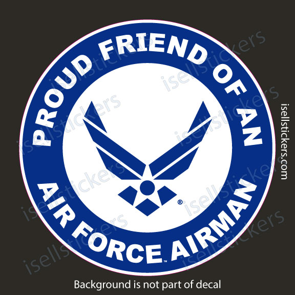 Proud Friend of an Air Force Airman Bumper Sticker Window Decal White - Image 3