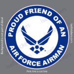 Proud Friend of an Air Force Airman Bumper Sticker Window Decal White