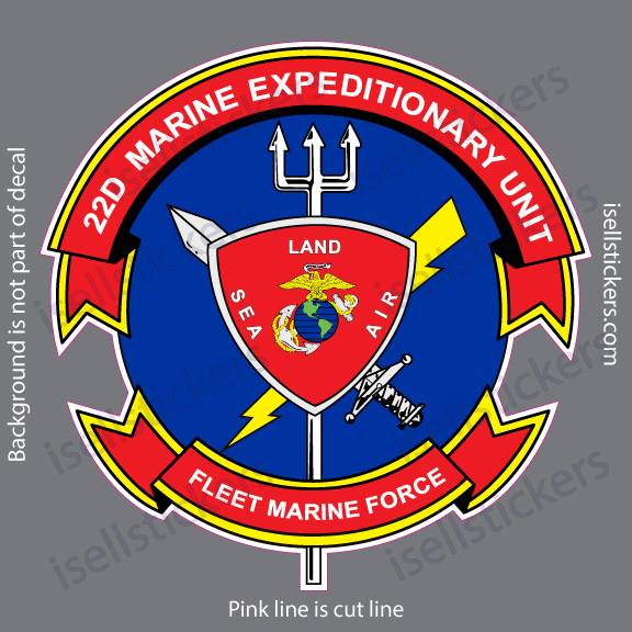 22nd Marine Expeditionary Unit MEU Fleet USMC Bumper Sticker Window Decal