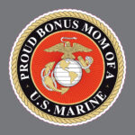 Proud Bonus Mom of a US Marine Corps USMC Military Bumper Sticker Window Decal