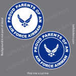 Proud Parents of an Air Force Airman Military USAF Bumper Sticker Window Decal