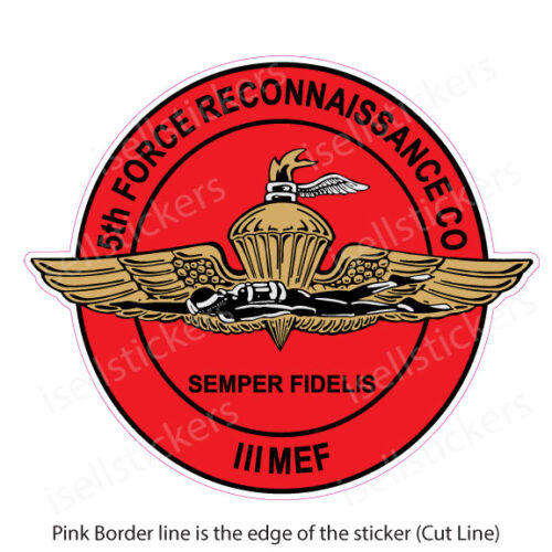 5th Marine Force Recon Company III MEF USMC Bumper Sticker Window Decal ...