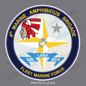 4th MEB Marine Amphibious Brigade USMC Fleet Force Military Bumper Sticker Window Decal - Image 4