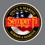 Once a Marine Always a Marine USA Flag Semper Fi Military Bumper Sticker Window Decal