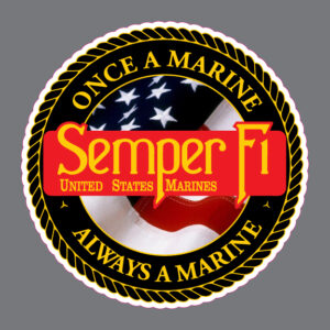 Once a Marine Always a Marine USA Flag Semper Fi Military Bumper Sticker Window Decal