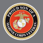 Proud Son of a Marine Corps Veteran Military Bumper Sticker Window Decal
