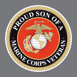 Proud Son of a Marine Corps Veteran Military Bumper Sticker Window Decal