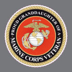 Proud Granddaughter of a Marine Corps Veteran Military Bumper Sticker Window Decal