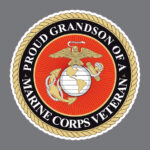 Proud Grandson of a Marine Corps Veteran Military Bumper Sticker Window Decal