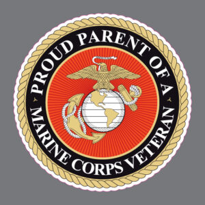 Proud Parent of a Marine Corps Veteran Military Bumper Sticker Window Decal