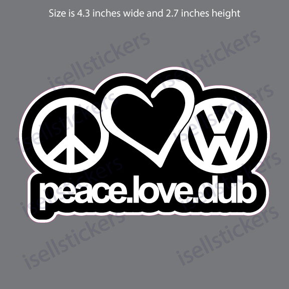 VW Volkswagen Peace Love Vdub Window Decal Bumper Sticker – I Sell Stickers  – Shop Military Decals Indian Motorcycle