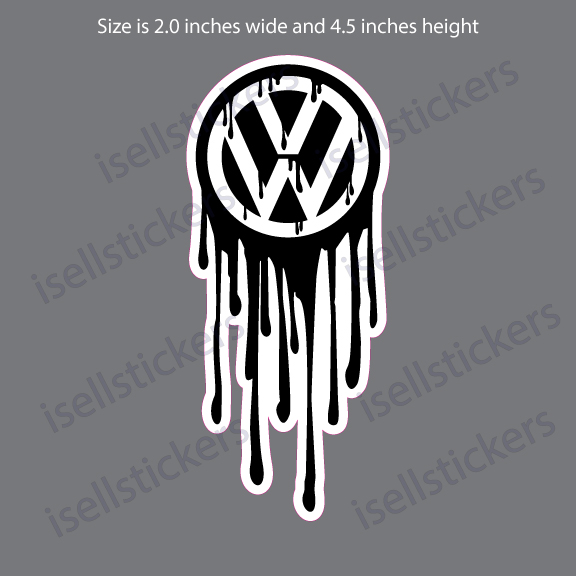 VW Volkswagen Dripping Window Decal Bumper Sticker