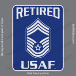 Retired USAF Air Force E-9 Chief Master Sergeant Windows Decal Bumper Sticker Darker Blue