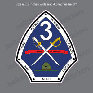 MCRD San Diego 3rd Third Recruit Training Battalion Marines Bumper Sticker Window Decal - Image 5