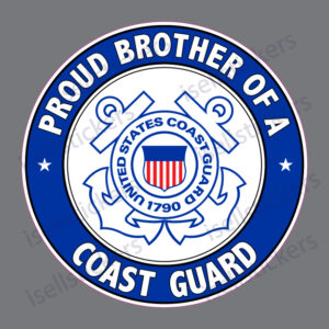 Proud Brother of a Coast Guard USCG Military Bumper Sticker Window Decal - Image 4