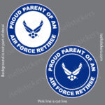 Proud Parent of an US Air Force Retiree Military USAF Bumper Sticker Window Decal