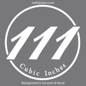 Indian Motorcycle Air Cleaner 111 Cubic Inches Window Decal Bumper Sticker - Image 2