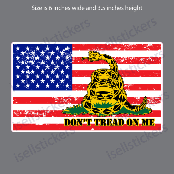 Adesivo Auto JDM Die Hart – Bandiera Gadsden Don't Tread On Me 139x101 Mm – Vinile Resistente