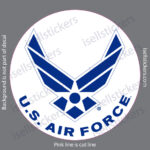 Air Force Wings USAF Military Round Bumper Sticker Window Decal