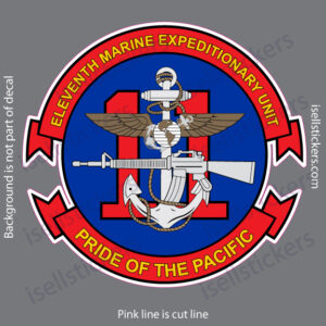 MA-3000 11th MEU Eleventh Marine Expeditionary Vinyl Bumper Sticker Window Decal