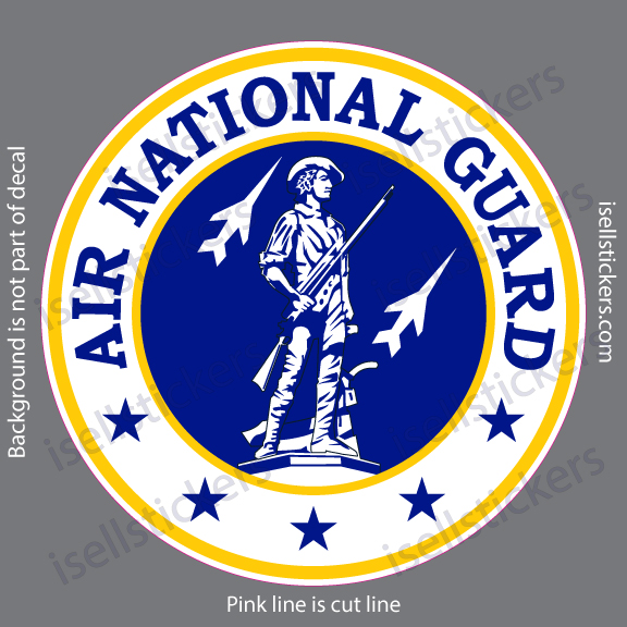 Air National Guard Seal Air Force Military Bumper Sticker Window Decal