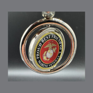 Proud Best Friend of a Marine Veteran Military Metal Ring Domed Decal Double-Sided Key Fob - Image 3