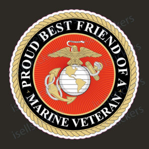 Proud Best Friend of a Marine Veteran Military Window Decal Bumper Sticker - Image 2