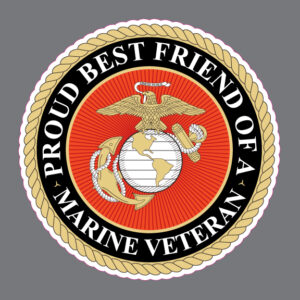 Proud Best Friend of a Marine Veteran Military Window Decal Bumper Sticker