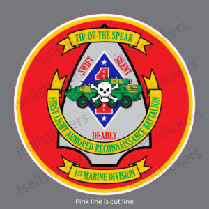 First 1st Light Armored Recon Marine Military Vinyl Bumper Sticker Window Decal - Image 3