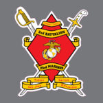 2nd Battalion 23rd Marines 2/23 USMC Military Vinyl Bumper Sticker Window Decal