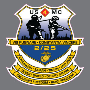 2nd Battalion 25th Marine 2/25 Reserve Infantry USMC Military Vinyl Bumper Sticker Window Decal