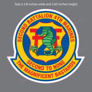 2nd Battalion 4th Marines Magnificent Bastards Bumper Sticker Window Decal - Image 2