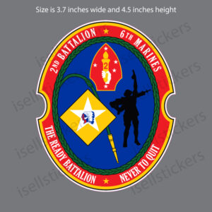 2nd Battalion 6th Marines 2/6 Spartans USMC Bumper Sticker Window Decal - Image 2