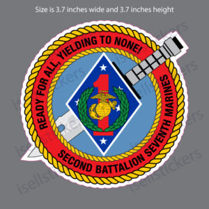2nd Battalion 7th Marines 2/7 29 Palms USMC Bumper Sticker Window Decal - Image 2