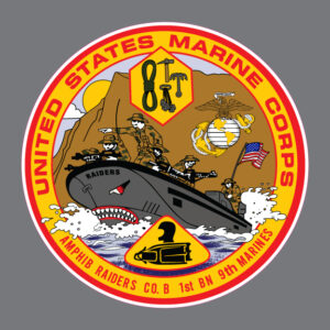 USMC Amphib Raiders Co B 1st Bn 9th Marines Bumper Sticker Window Decal