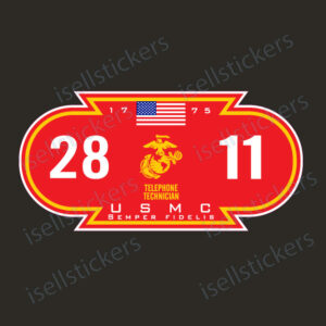 Telephone Technician 28 11 USMC Marines 1775 Bumper Sticker Window Decal - Image 3