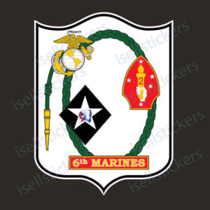 6th Marine Corps Division USMC Bumper Sticker Window Decal - Image 3